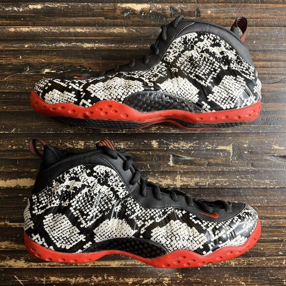 Nike Air Foamposite One Albino Snakeskin size 11 314996–101 Black Red  - Picture 2 of 7